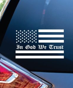 In God We Trust American Flag Window Decal Sticker