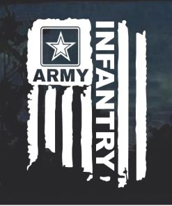 Army Infantry Weathered Flag Decal Sticker