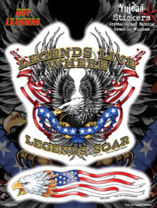 Eagle American Flag Legends Window Decal Sticker