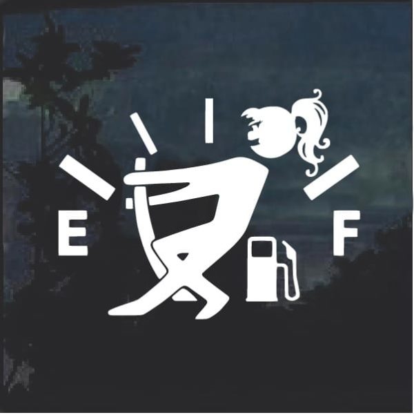 Funny Gas Gauge Female Decal Sticker