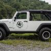 Jeep Foor Weathered USA Flag Door Star Decal Sticker