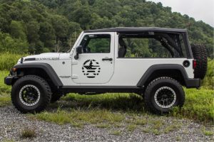 Jeep Foor Weathered USA Flag Door Star Decal Sticker