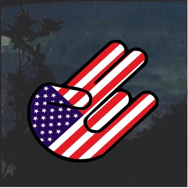 American Flag Shocker Car Window Decal Sticker