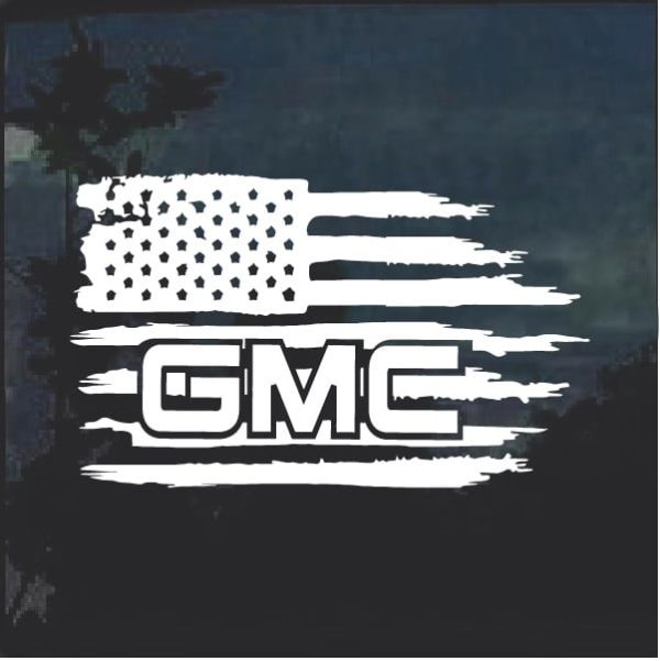 Gmc Weathered Flag A Window Decal Sticker Custom Made In The Usa Fast Shipping