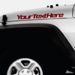 Jeep custom text 2 color BOLD Outlined Hood Decals