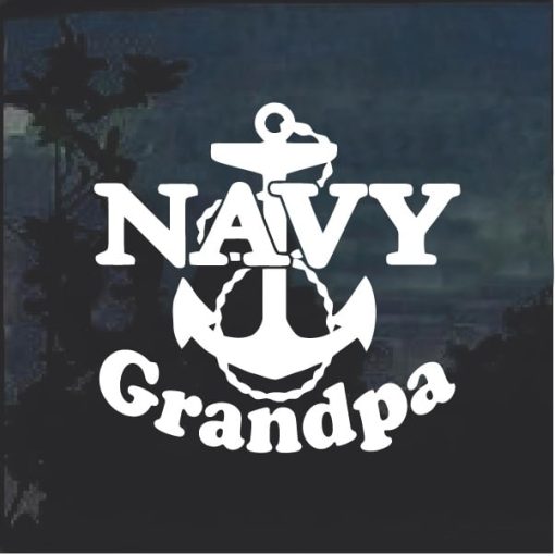 Navy Grandpa Anchor Military Window Decal Stickers