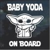 Baby Yoda On Board Window Decal Sticker