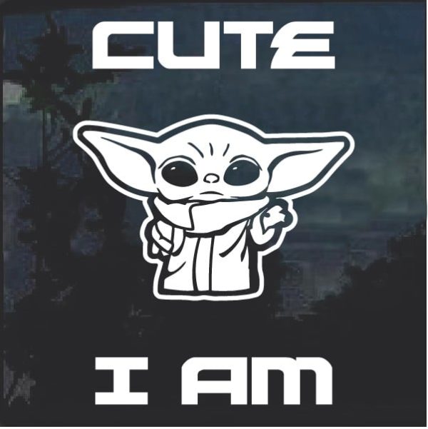 baby yoda window decal sticker a2 made in usa