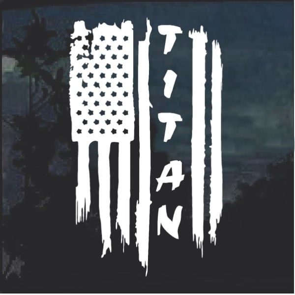 Nissan Titan Weathered American Flag Truck Decal Sticker a2