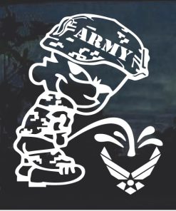 Calvin Army Pee on Air Force Window Decal Sticker