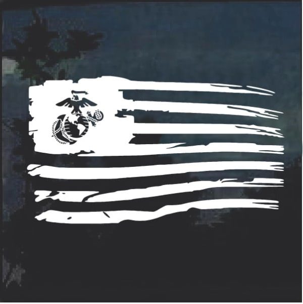 Marines EGA Weathered Flag Decal Stickers