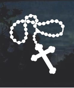 Rosary Cross Window Decal Sticker