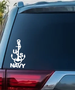 Navy Car US Symbol Anchor Logo Window Decal Sticker