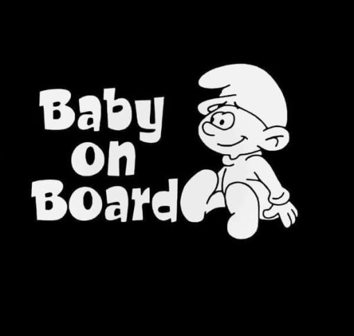 Baby On Board Smurfs Decal Sticker