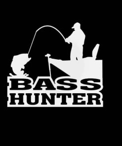 Bass Hunter Fishing Decal Sticker