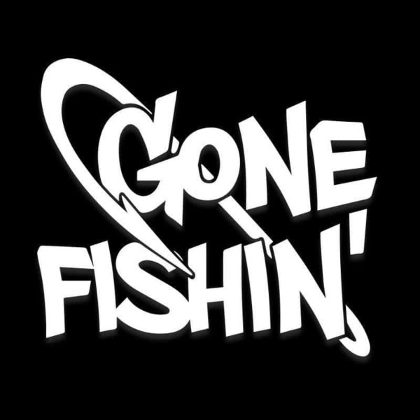 Gone Fishing Car Window Decal