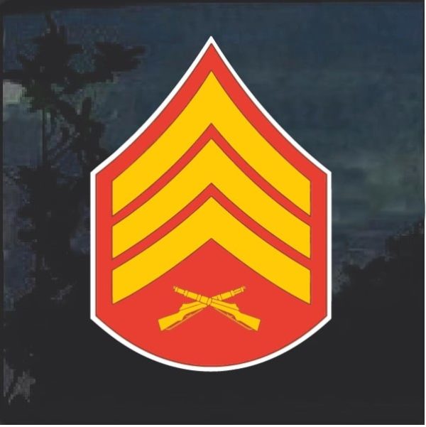 Marine Rank e-5 Seargant Decal Sticker