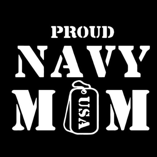 Proud Navy Mom Dog Tags USA Decal Sticker