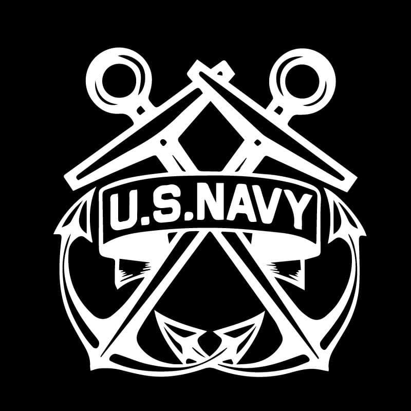 Navy Car Us Crossed Anchor Window Decal Sticker | Custom Made In the ...
