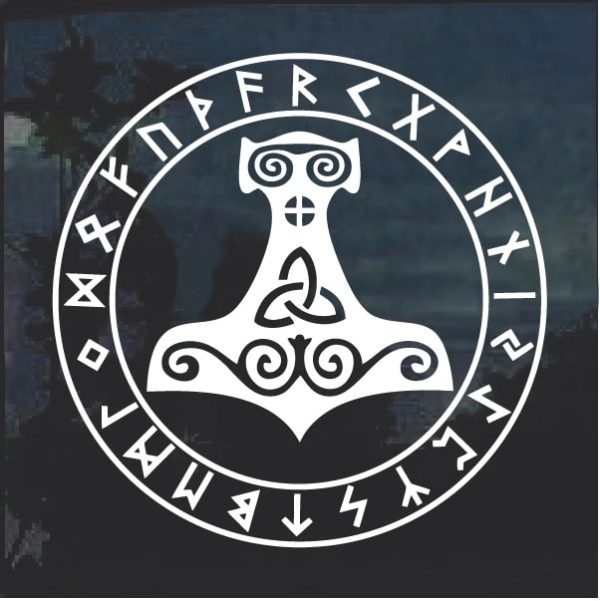 Thors hammer Window Decal Sticker a2