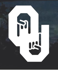 Horns Down Sooners Shocker Decal Sticker