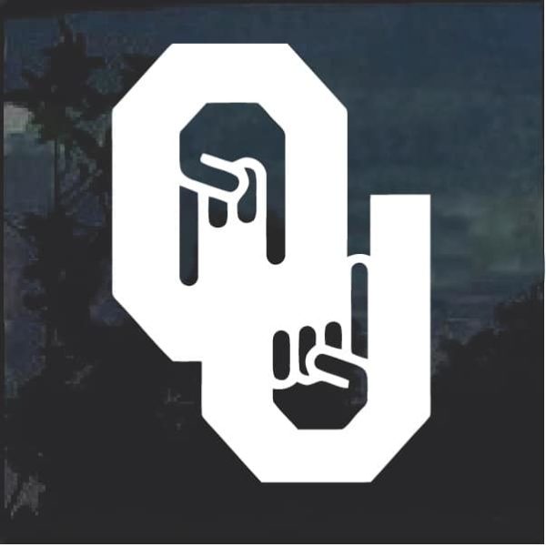 Horns Down Sooners Shocker Decal Sticker