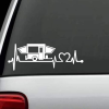 Pop Up Camper Heartbeat Love Truck Decal Sticker