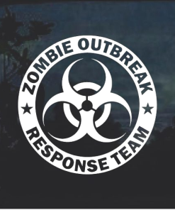 Zombie out break response team window decal Sticker