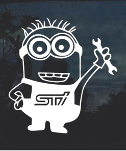 Subaru Minion Sti Wrench Decal Sticker