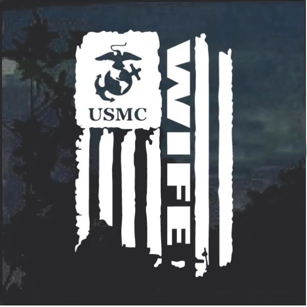 USMC Marines Wife Weathered Flag