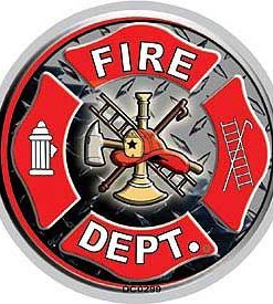 Fire Dept Fireman Full Color Window Decal Sticker Licensed D2