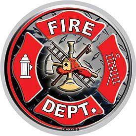 Fire Dept Fireman Full Color Window Decal Sticker Licensed D2