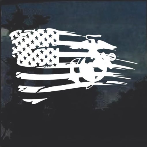 Distressed flag marine veteran window decal sticker a2