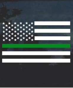Thin Green Line Military Flag Decal Sticker