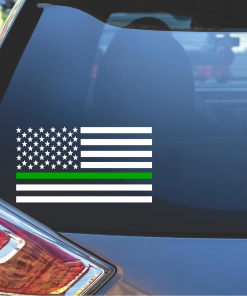 Thin Green Line Military Flag Decal Sticker