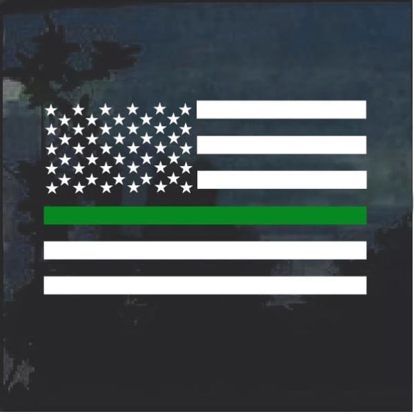 Thin Green Line Military Flag Decal Sticker