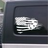USMC Marines Veteran EGA Torn Flag Sticker2