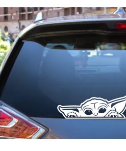 Baby Yoda Grogu peeking Car Truck Window Decal Sticker