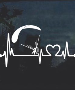 Paramotor Heartbeat Love window decal sticker