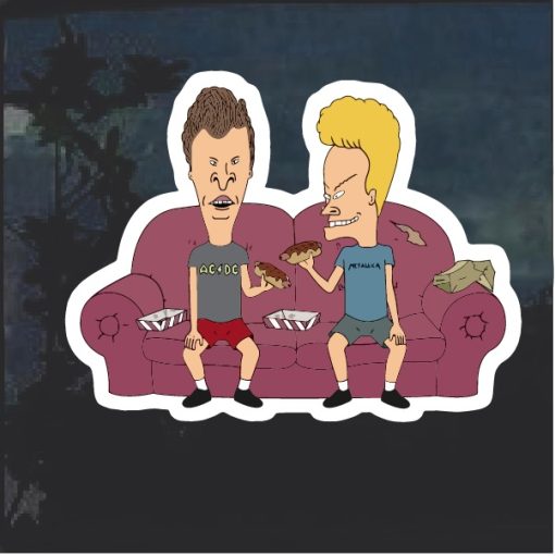 Beavis and Buthead On Couch Window Decal Sticker