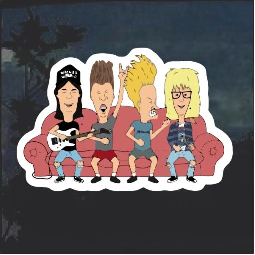 Beavis and Buthead Party on window decal sticker