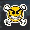 Emoji Evil Smiley Crossbones Decal Sticker
