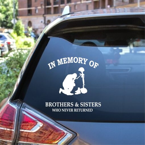 In Memory of those who never returned military decal sticker