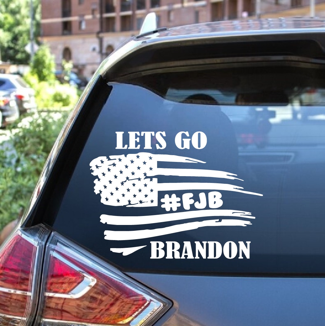 FJB Lets Go Brandon Funny Biden 2 pack of Bumper Stickers 4" wide 2 Pack 