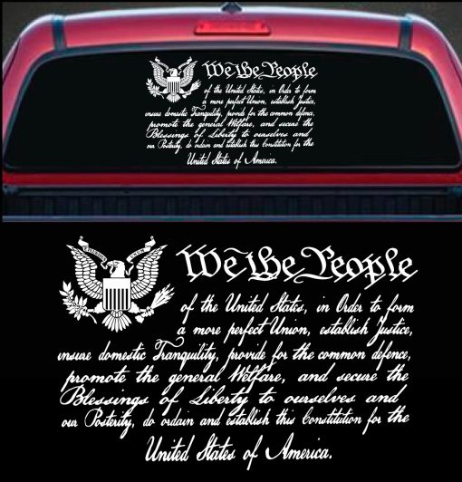 We the People Preamble Constitution decal sticker