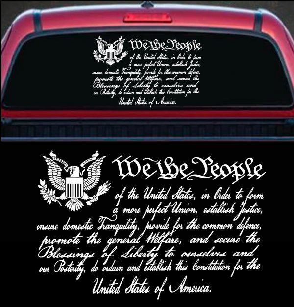 We the People Preamble Constitution decal sticker