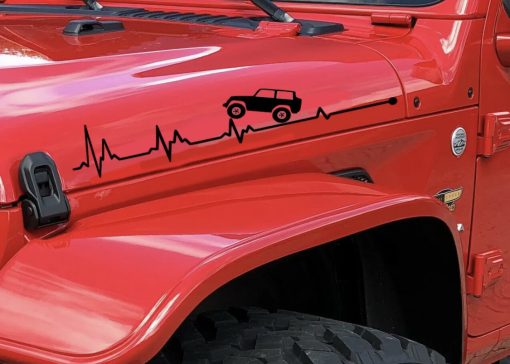 Jeep Heartbeat Hood Decals Sticker