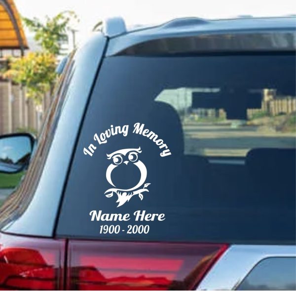 In Loving Memory Owl Decal Sticker