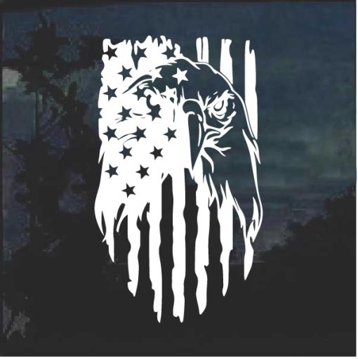 eagle American flag weathered decal sticker