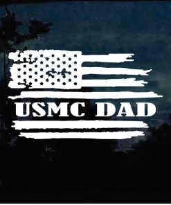 USMC Dad Weathered Flag Window Decal Sticker